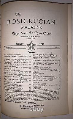 1933-4, 13 numéros du Magazine Rosicrucien, Max Heindel, Croix Rose, Occulte