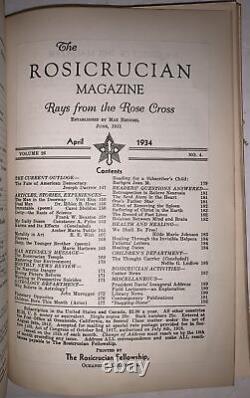 1933-4, 13 numéros du Magazine Rosicrucien, Max Heindel, Croix Rose, Occulte