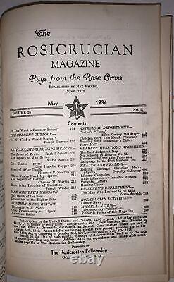 1933-4, 13 numéros du Magazine Rosicrucien, Max Heindel, Croix Rose, Occulte