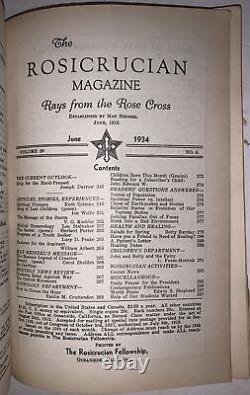 1933-4, 13 numéros du Magazine Rosicrucien, Max Heindel, Croix Rose, Occulte