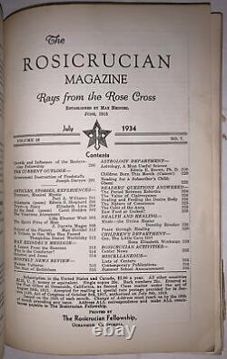 1933-4, 13 numéros du Magazine Rosicrucien, Max Heindel, Croix Rose, Occulte