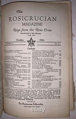 1933-4, 13 numéros du Magazine Rosicrucien, Max Heindel, Croix Rose, Occulte