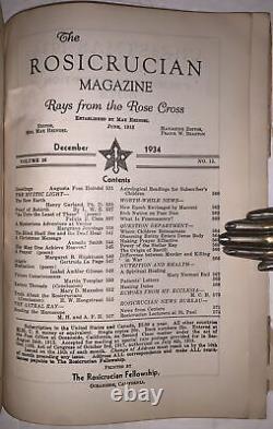 1933-4, 13 numéros du Magazine Rosicrucien, Max Heindel, Croix Rose, Occulte