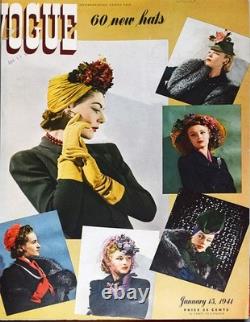 1941 -VOGUE- Livre de mode vintage relié avec GEORGIA O'KEEFE/SALVADOR DALI