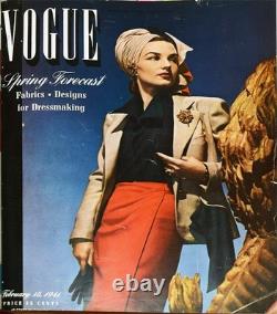 1941 -VOGUE- Livre de mode vintage relié avec GEORGIA O'KEEFE/SALVADOR DALI