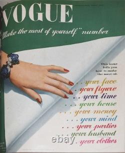 1941 -VOGUE- Livre de mode vintage relié avec GEORGIA O'KEEFE/SALVADOR DALI