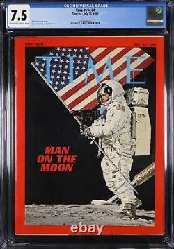 1969 Time Magazine Homme sur la Lune Kiosque à journaux CGC 7.5 Plus haute note Top POP