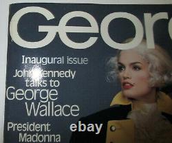 1995 Numéro Inaugural George Magazine Jfk Jr Cindi Crawford Couverture Complet B1