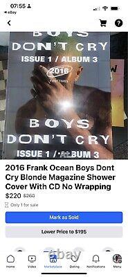 2016 Frank Ocean Boys Dont Cry Blonde Magazine Couverture de Douche Avec CD Sans Emballage