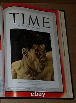 ANNÉE COMPLÈTE 1941 Time Magazine relié en noir Adolph Hitler Winston Churchill