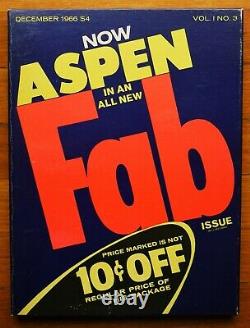 Andy Warhol Aspen Magazine Vol 1, No. 3 Numéro Fab (décembre 1966) Fine Copy