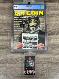 Bitcoin Magazine n°1, 1er numéro, noté CGC 9,6 + paquet scellé de cartes à collectionner BTCTC