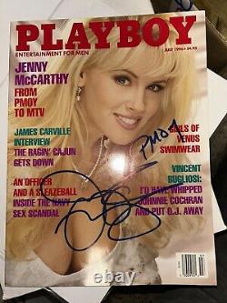 COUVERTURE SIGNÉE DE JENNY McCARTHY JUILLET 1996 MAGAZINE PLAYBOY COMME NEUF AVEC PMOY