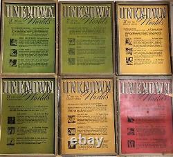 Collection complète de 39 numéros du magazine Inconnu 1939-1943 Science Fiction Fantasy Rare