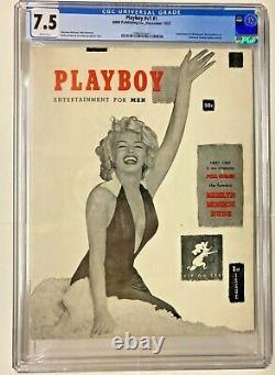 Décembre 1953 Playboy Marilyn Monroe #v1 #1 Hmh Magazine Cgc Universal 7,5