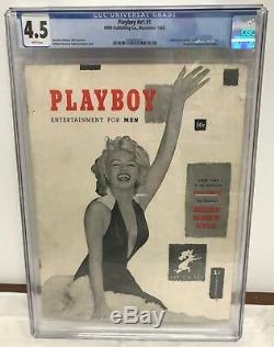 Décembre 1953 Playboy V1 # 1 Cgc Classé 4.5 Vg / Fn Marilyn Monroe