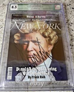 Donald J Trump Président 45-47 Magazine de New York Autographe Noté CGC 8.5