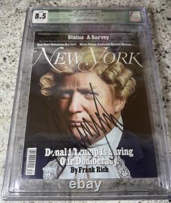 Donald J Trump Président 45-47 Magazine de New York Autographe Noté CGC 8.5