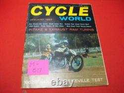 ÉDITION VINTAGE DE PREMIÈRE CYCLE WORLD MAGAZINE RARE COLLECTIBLE JANVIER 1962 VOL 1 N° 1