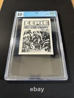 EERIE #1 CBCS 8.0 Warren Magazine 1ère ÉDITION 1965 Horreur de l'âge d'argent RARE HTF