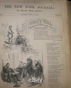 Edgar Allan Poe Le Corbeau Imprimé 1854 Rare À New York Dickens Magazine