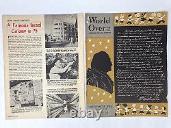 Ensemble de 12 magazines juifs WORLD OVER des années 1950 avec couvertures en art de EZEKIEL SCHLOSS MCM