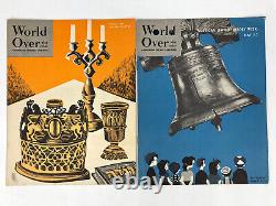 Ensemble de 12 magazines juifs WORLD OVER des années 1950 avec couvertures en art de EZEKIEL SCHLOSS MCM