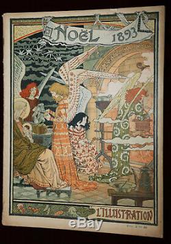 Exrare 1893 Grasset Lithograph L'illustration Art Nouveau Magazine De Noël