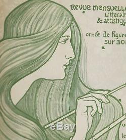 Exrare Orig '1897 Lithographie Paul Berthon L'image Art Nouveau Magazine Beauté