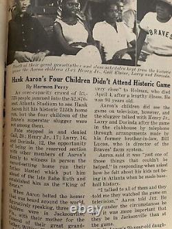 Extrêmement Rare Vintage Jet Magazine Hank Aaron 715! Home Runs 25 Avril 1974