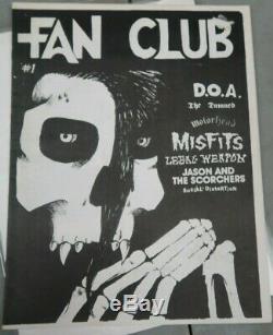 Fan Club # 1 Misfits Fanzine Diy L'artefact Rare Danzig Damned Motorhead Punk