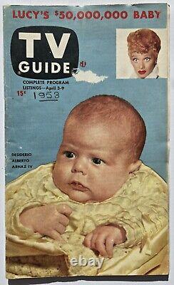 Guide TV #1 Première édition nationale avril 1953 Le bébé de Lucy à 50 000 000 $ pas d'étiquette