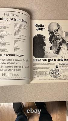 High Times Magazine Numéro 1 Premier Numéro 1974 État Solide