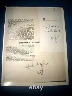 Hugh Hefner Signé 1953 Joyboy #1 Page 3 Copie Hmh Cgc 3.5 Vg- Marilyn Monroe