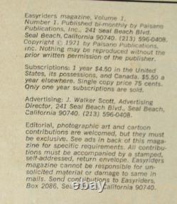 JUIN ORIGINAL, 1971 MAGAZINE EASYRIDERS VOLUME 1 NUMÉRO 1 ! 1er NUMÉRO/KNUCKLEHEAD