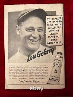 Juin 1937 Stag Magazine 1er Numéro Lou Gehrig Ad Pinup Pinups Vintage Original