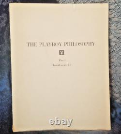 La philosophie du Playboy Parties I-IV (1962 SB) par Hugh Hefner TRÈS RARE