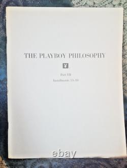 La philosophie du Playboy Parties I-IV (1962 SB) par Hugh Hefner TRÈS RARE