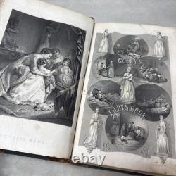 Le livre des dames de Godey Magazine année complète 12 planches en couleur époque de la guerre civile 1861 cuir