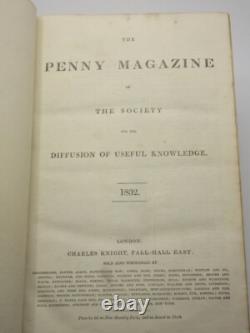 Le magazine de penny Vol I & II complet 1832/1833 1ère édition reliure en cuir