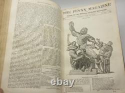 Le magazine de penny Vol I & II complet 1832/1833 1ère édition reliure en cuir