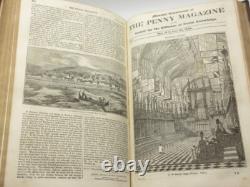 Le magazine de penny Vol I & II complet 1832/1833 1ère édition reliure en cuir