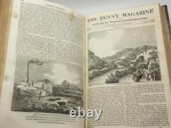 Le magazine de penny Vol I & II complet 1832/1833 1ère édition reliure en cuir