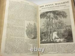 Le magazine de penny Vol I & II complet 1832/1833 1ère édition reliure en cuir