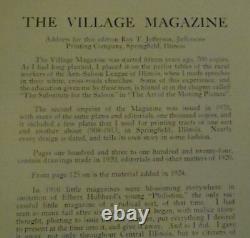 Le magazine du village par Vachel Lindsay 1925 3e IMPRESSION SIGNÉ avec une COUVERTURE RARE