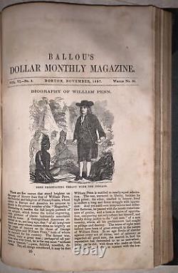 Le magazine mensuel Ballou's Dollar, volumes V & VI, janvier 1857 décembre 1857.