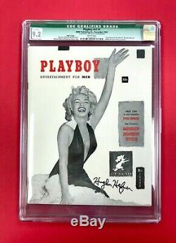 Les 3 Plus Précieux Hugh M. Hefner Original Signé 1953 Cgc # 1 Playboys Dans Le Monde