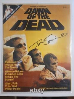 Livre d'affiches de Dawn of the Dead de 1978, signé 2 fois par Tom Savini et 1 fois par David Emge