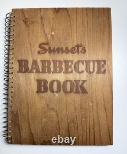 Livre de barbecue Vintage Sunsets 1938 Couverture en bois Première édition