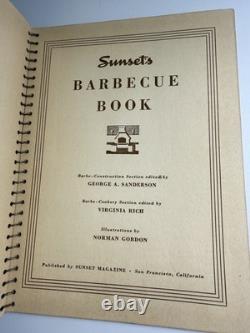 Livre de barbecue Vintage Sunsets 1938 Couverture en bois Première édition
